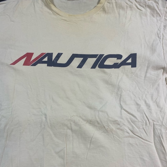 Vintage Nautica Challenge XCVII Challenge T-Shirt XXL VTG White Red Blue - Picture 5 of 5